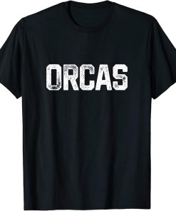 Orcas Vintage Grunge University Font T-Shirt