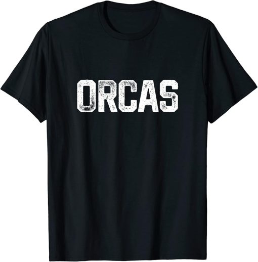 Orcas Vintage Grunge University Font T-Shirt