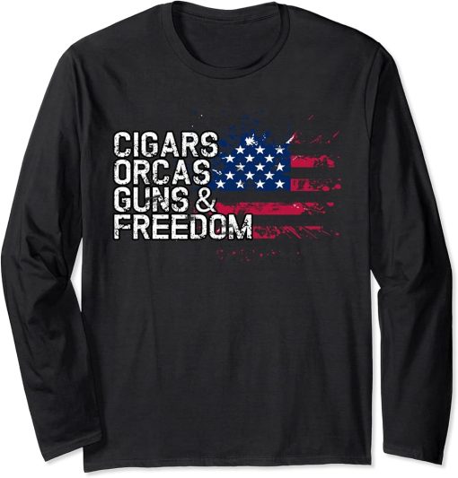 Cigars ORCAS Guns & Freedom T-Shirt ORCA Long Sleeve T-Shirt