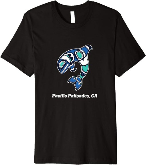 Pacific Palisades Native American Tribal Orca Killer Whale Premium T-Shirt